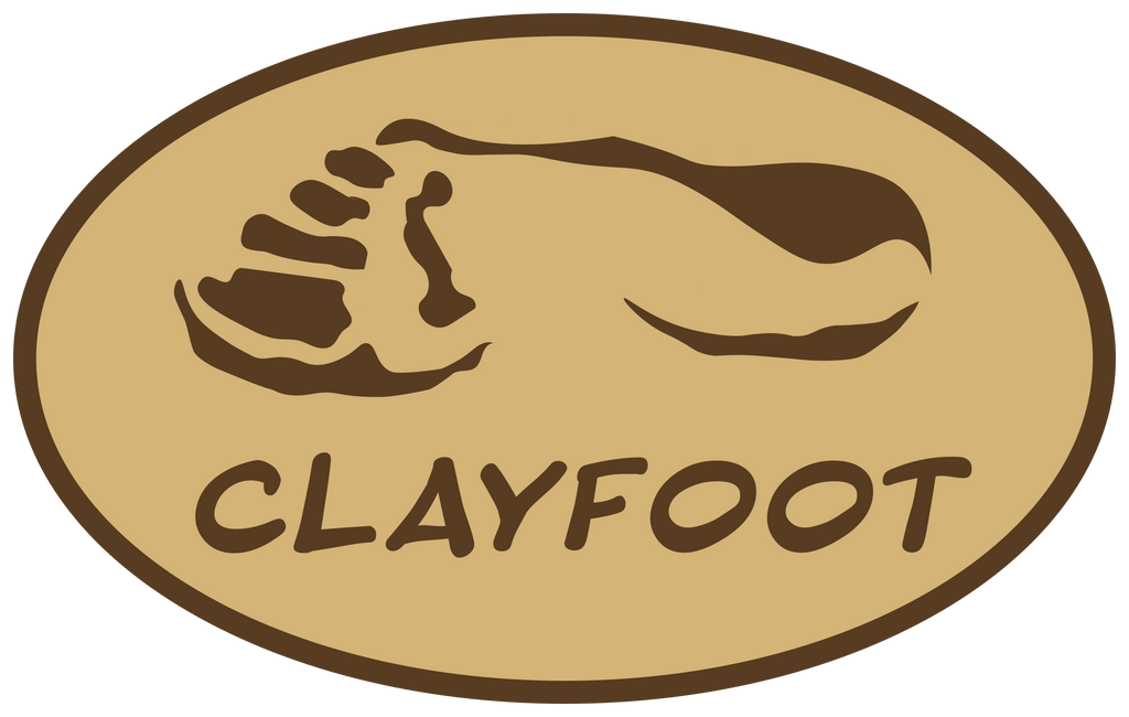 Clayfoot two-tone engraved patch artwork reference; supplier proof pending