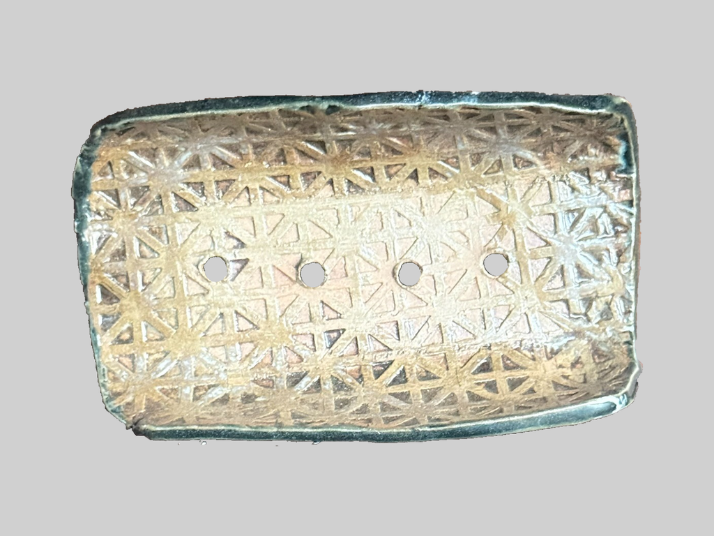 Forest Green Scroll-Sided Rectangular Pot — interior