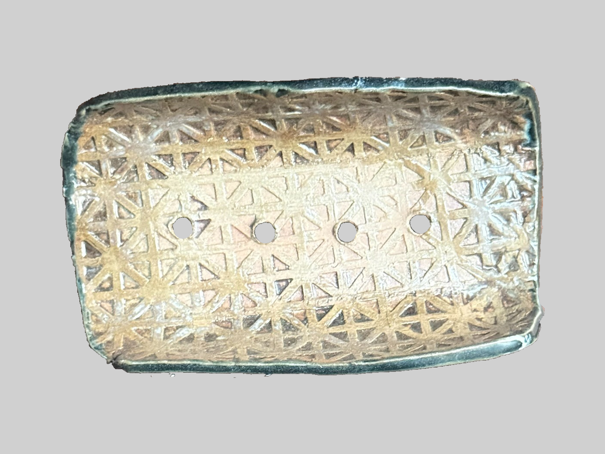Forest Green Scroll-Sided Rectangular Pot — interior